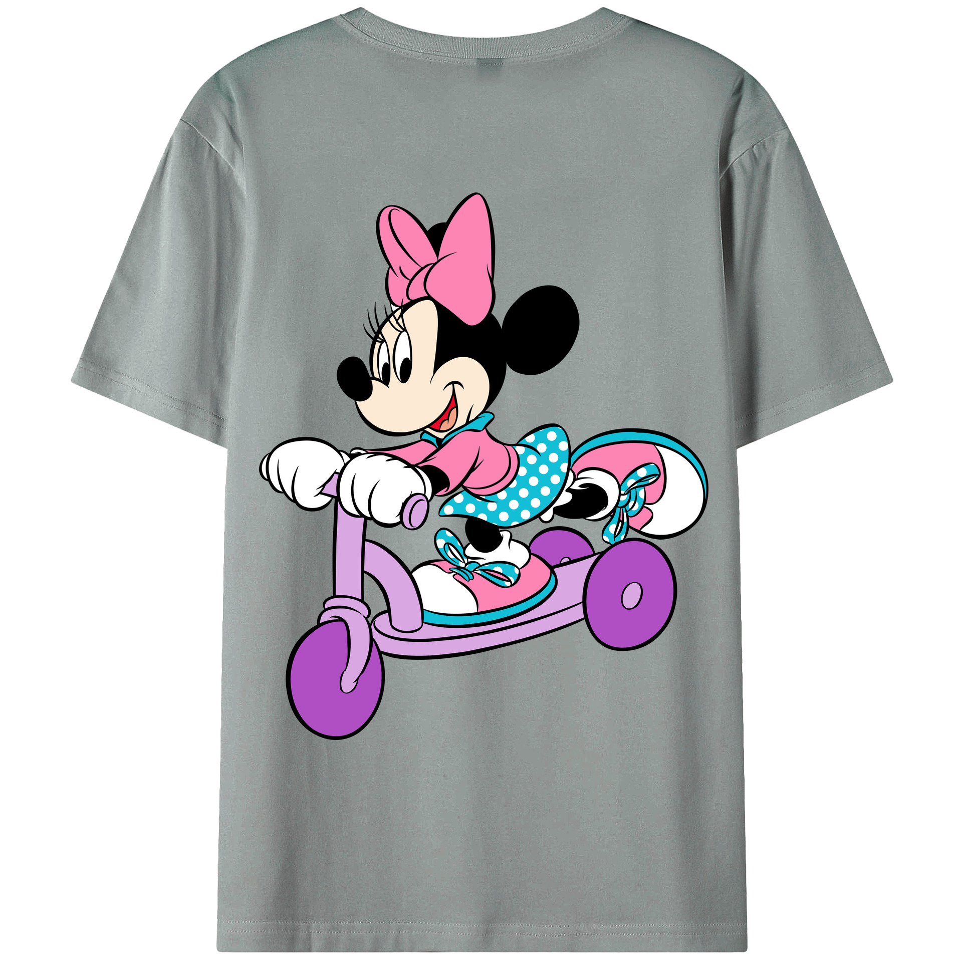ミッキーマウス Mickey Mouse 綿100％ メンズ半袖Tシャツ（バックプリント） 通気性